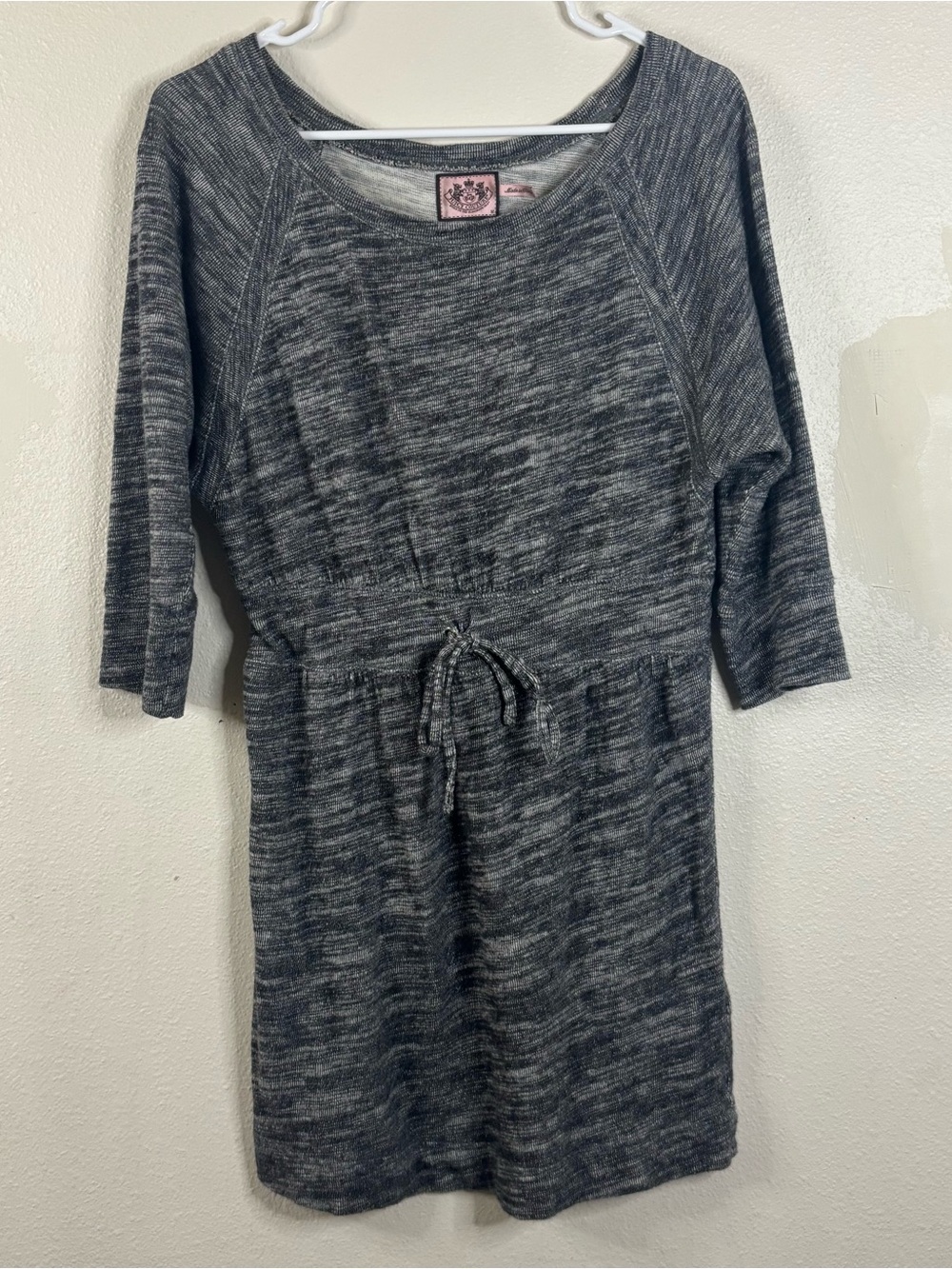 Juicy Couture Grey Heathered Lounge Casual Dress Sz Med Loungewear Y2K Cotton